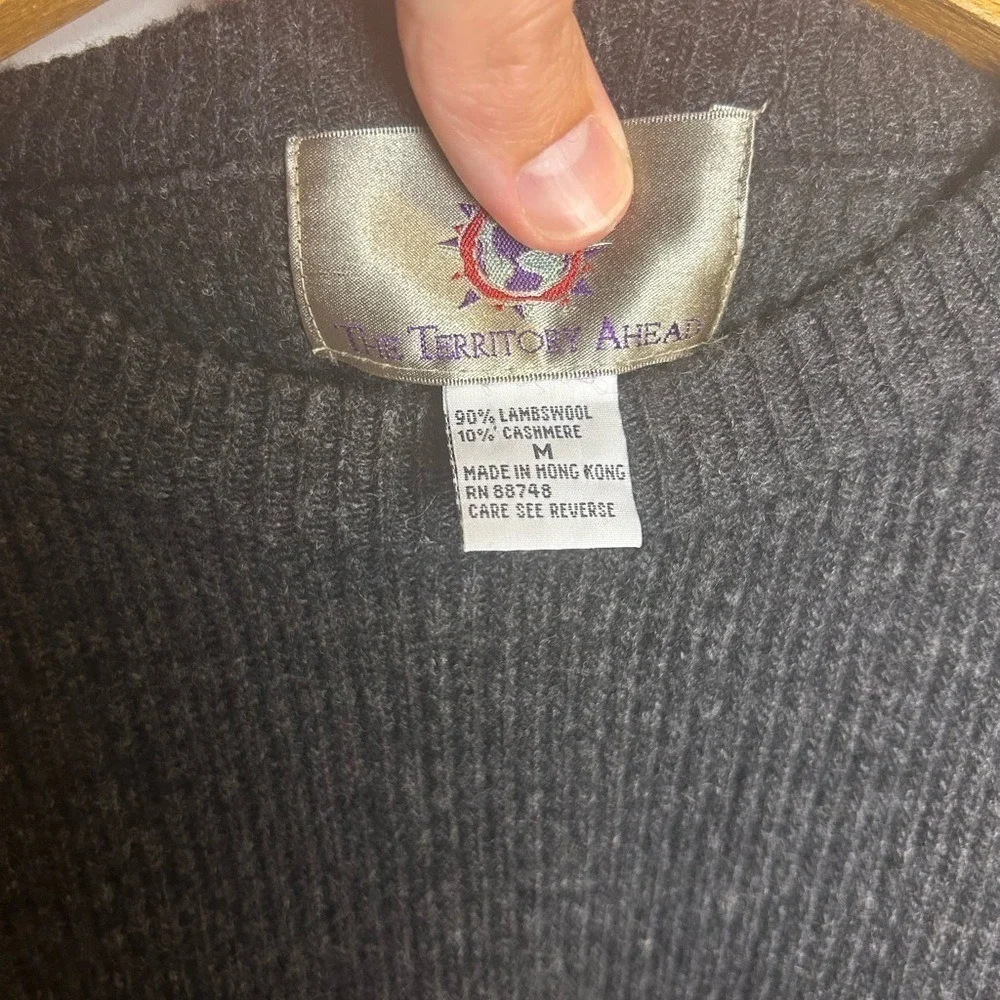 Vtg The‎ Territory Ahead Wool Cashmere Pullover Mens Sweater Size M Dark Gray